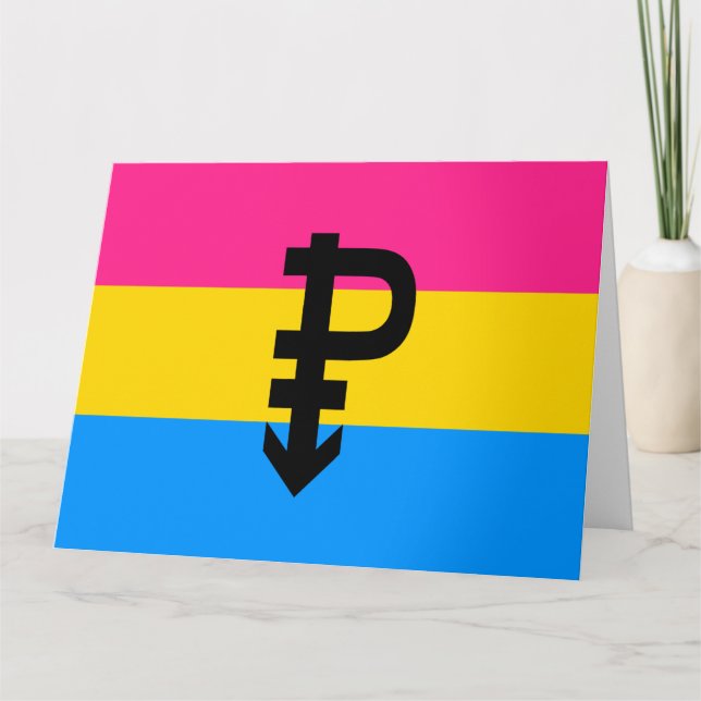 Cartão Bandeira do Orgulho Pansexual (Frente)