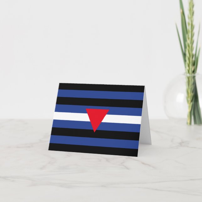 Cartão Bandeira do Orgulho Queer de Couro (Frente)