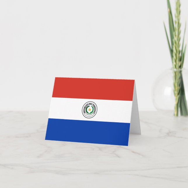 Cartão Bandeira do Paraguai (Paraguai) (Frente)