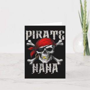 Cartão Bandeira do Pirata Nana Jolly Roger e Ossos Cruzad