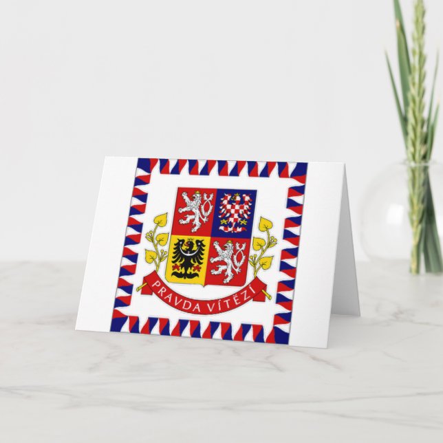 Cartão Bandeira do Presidente da República Checa (Frente)