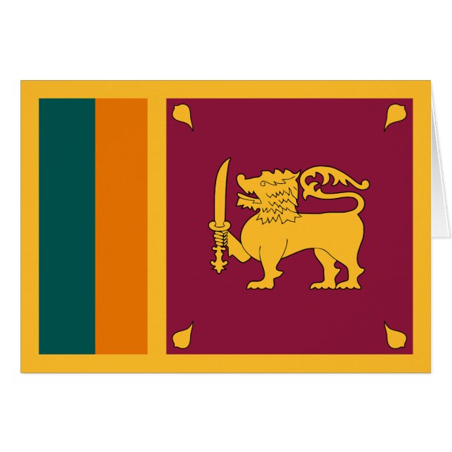 Cartão Bandeira do Sri Lanka (Frente Horizontal)
