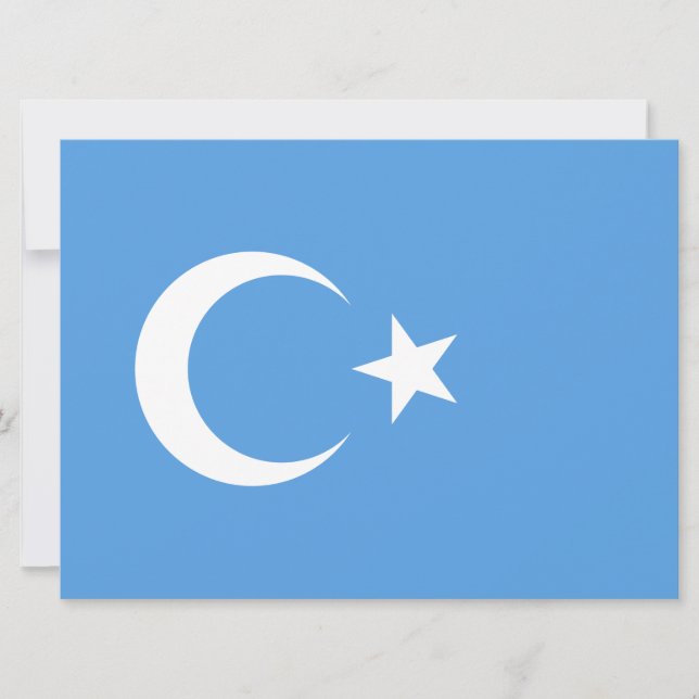 Cartão Bandeira do Uigur do Turquestão Oriental (Uyghuris (Frente)
