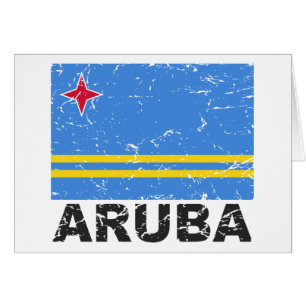 Cartão Bandeira do vintage de Aruba