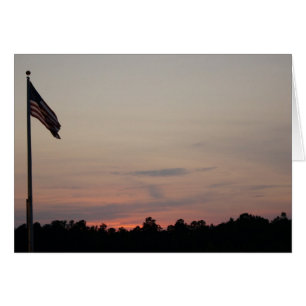 Cartão Bandeira dos Estados Unidos no por do sol