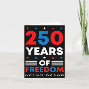 Cartão Bandeira dos EUA de 250 anos de aniversário do dia