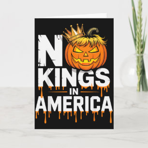 Cartão Bandeira dos EUA Enrugada Funny No Kings Halloween
