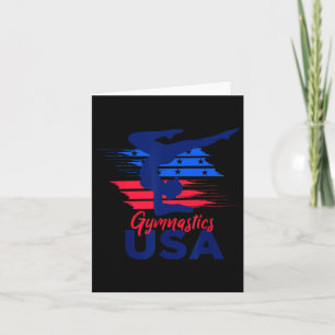Cartão Bandeira dos EUA Ginástica EUA Apoio