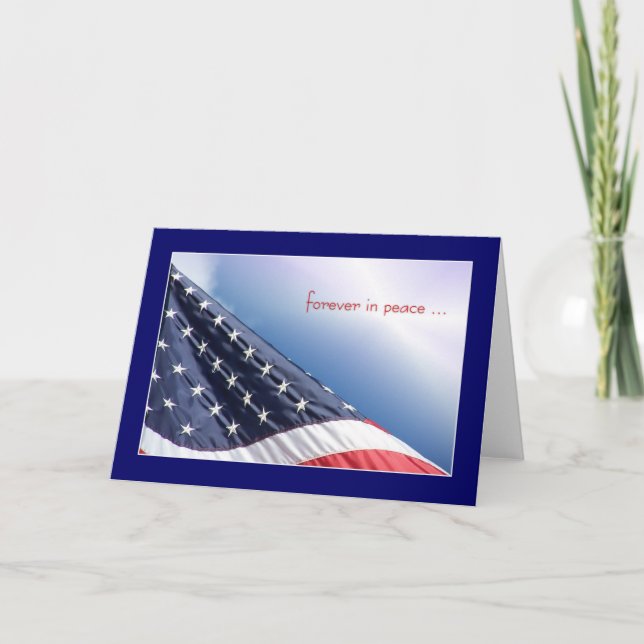 Cartão Bandeira dos EUA - para sempre na paz (Frente)
