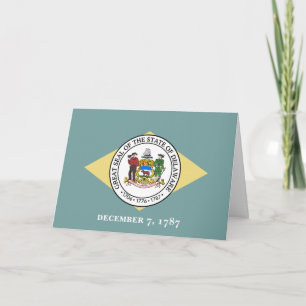 Cartão Bandeira e Selo de Delaware, Delaware