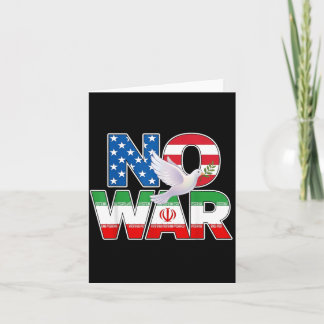 Cartão Bandeira EUA Irã Pombo Vintage Sem Guerra