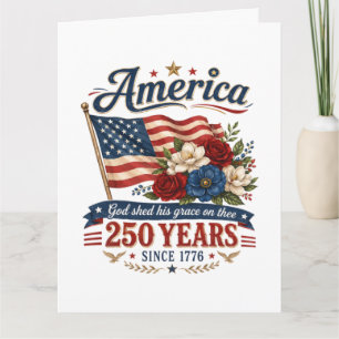 Cartão Bandeira Floral 250 Anos da América