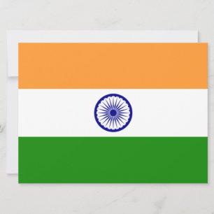 Cartão Bandeira Indiana (Índia) (País do Sul da Ásia) 