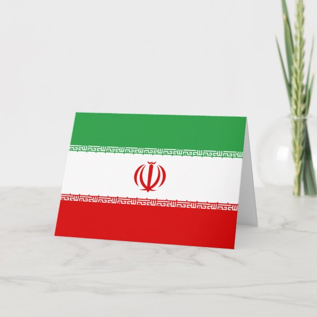Cartão Bandeira Iraniana (Irã) (Persa) (Frente)