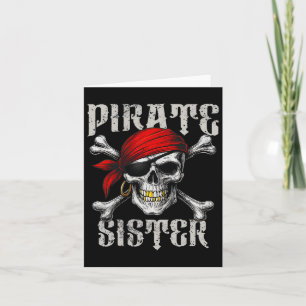 Cartão Bandeira Jolly Roger da Irmã Pirata e Caveira de O