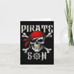 Cartão Bandeira Jolly Roger do Filho Pirata e Ossos Cruza