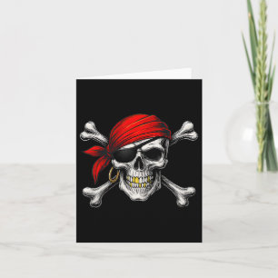 Cartão Bandeira Jolly Roger Pirata E Caveira Ossos Cruzad