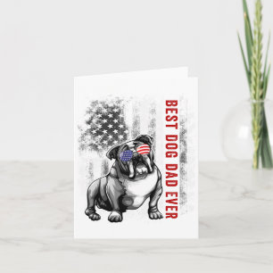 Cartão Bandeira Melhor Pai de Bulldog Inglês de Sempre 4 