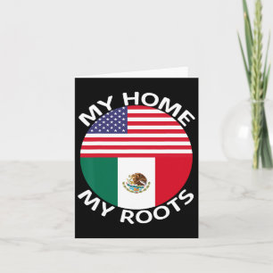 Cartão Bandeira metade mexicana metade americana EUA Méxi