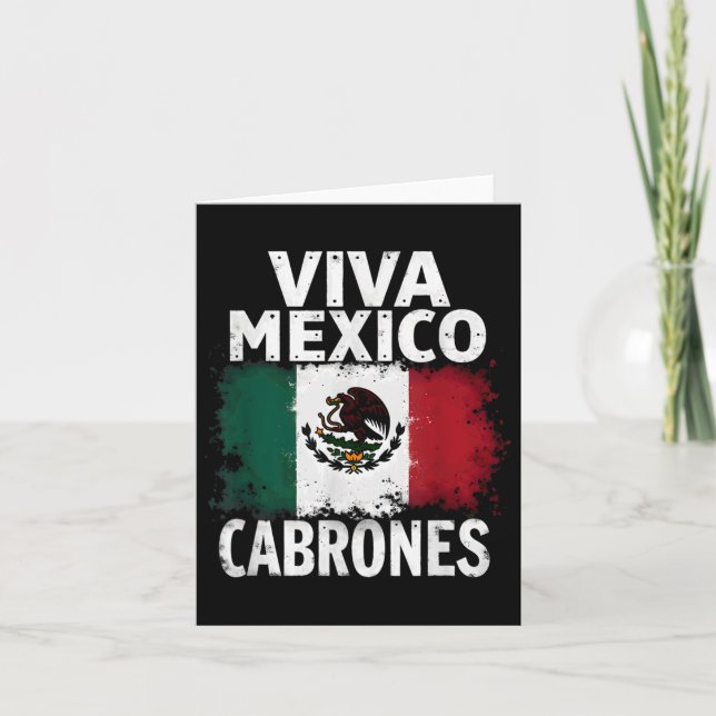 Cartão Bandeira Mexicana Viva Cabrones (Frente)