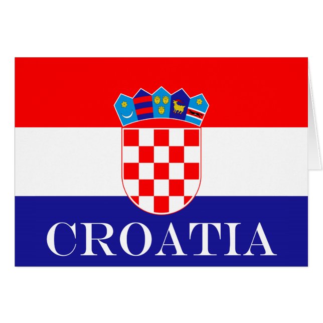 Cartão Bandeira nacional da Croácia Zastava Hrvatske (Frente Horizontal)