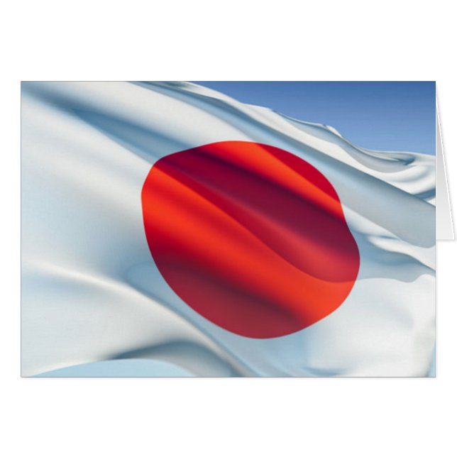 Cartão Bandeira Nacional Japonesa (Frente Horizontal)