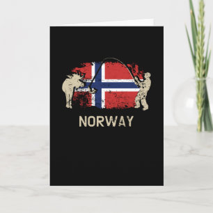 Cartão Bandeira Norueguesa Bandeira da Noruega
