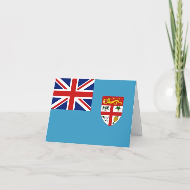 Cartão Bandeira Notecard de Fiji (Frente)