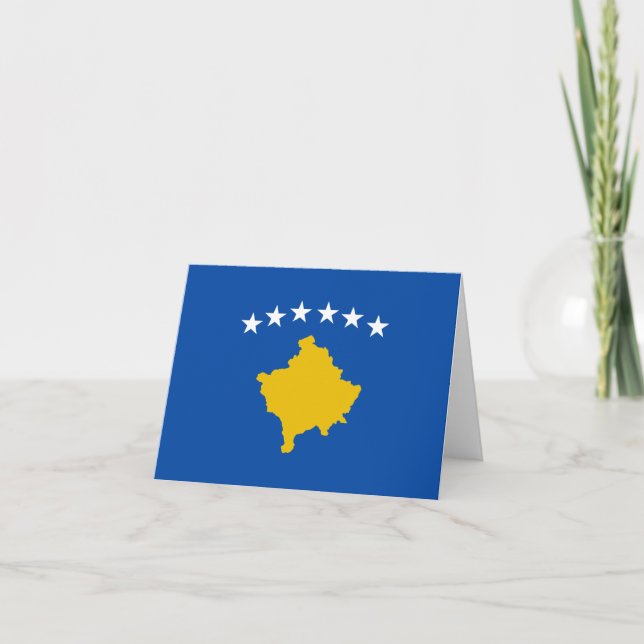 Cartão Bandeira Notecard de Kosovo (Frente)
