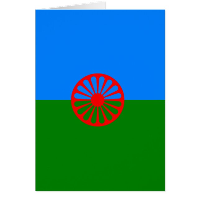 Cartão Bandeira oficial do cigano do Romani (Frente)