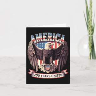 Cartão Bandeira Patriótica Águia Careca Unida 250 Anos EU