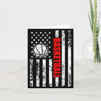 Cartão Bandeira Patriótica Americana Basquete