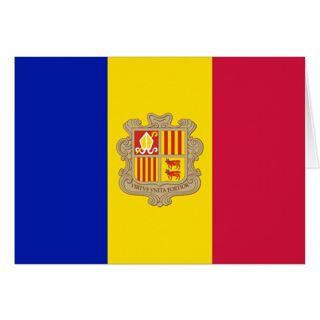 Cartão Bandeira Patriótica Andorra (Frente Horizontal)