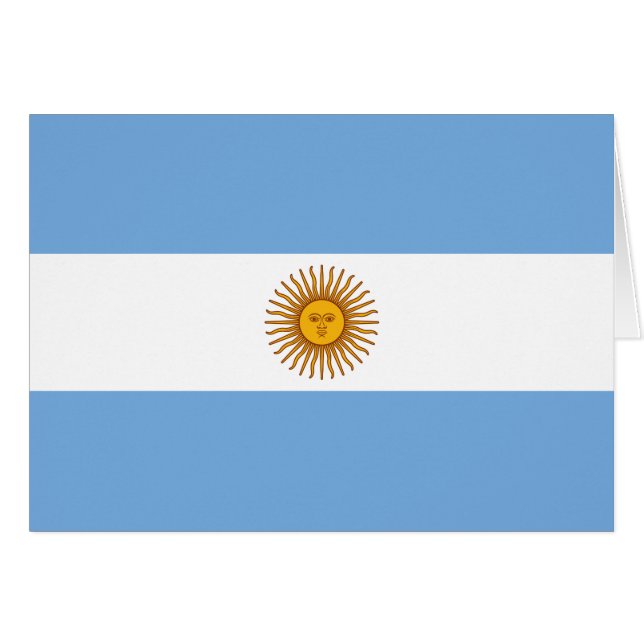 Cartão Bandeira Patriótica Argentina (Frente Horizontal)