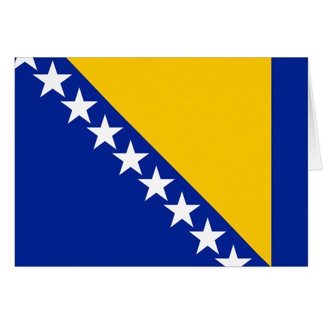 Cartão Bandeira Patriótica da Bósnia-Herzegovina (Frente Horizontal)