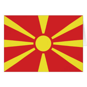 Cartão Bandeira Patriótica da Macedônia do Norte