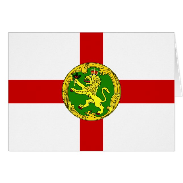 Cartão Bandeira Patriótica de Alderney (Frente Horizontal)