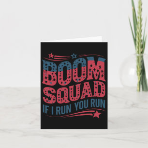 Cartão Bandeira Patriótica EUA 4 De Julho Boom Squad Se E