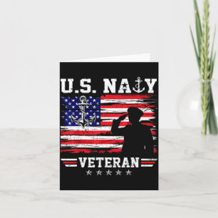 Cartão Bandeira patriótica veterano naval dos EUA marinhe