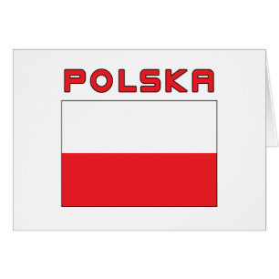 Cartão Bandeira Polonesa Com Polska