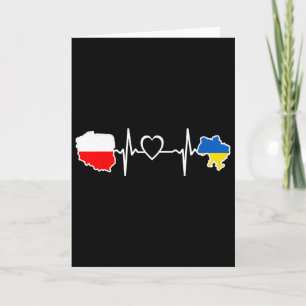 Cartão Bandeira Polonesa Ucraniana - Coração de Ucrânia P