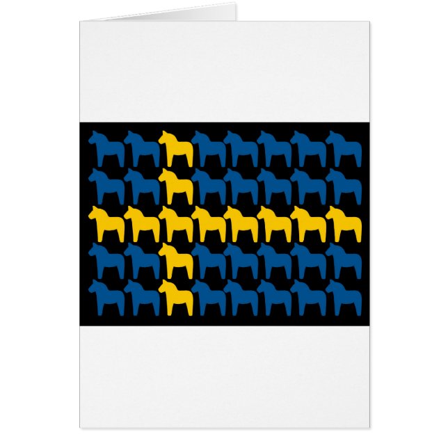 Cartão Bandeira preta de Dala da suecia (Frente)