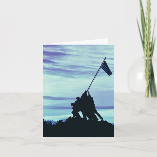 Cartão Bandeira que aumenta em notecards de Iwo Jima (Frente)