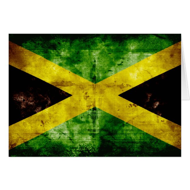 Cartão Bandeira resistida de Jamaica (Frente horizontal)