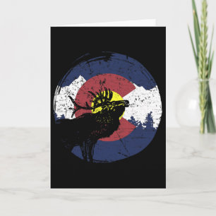 Cartão Bandeira Retro Estado Colorado Montanhas Rochosas