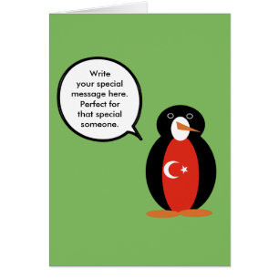 Cartão Bandeira Turca Boneca Falante Pinguim Falante Cart