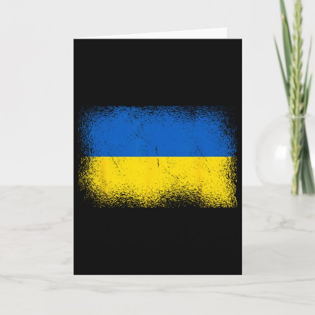 Cartão Bandeira ucraniana Ucrânia 1  (Frente)