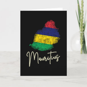 Cartão Bandeira Vintage da Ilha Maurícia Oceano Índico Va