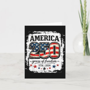 Cartão Bandeira Vintage EUA 250 Anos 4 de Julho 2026 Home