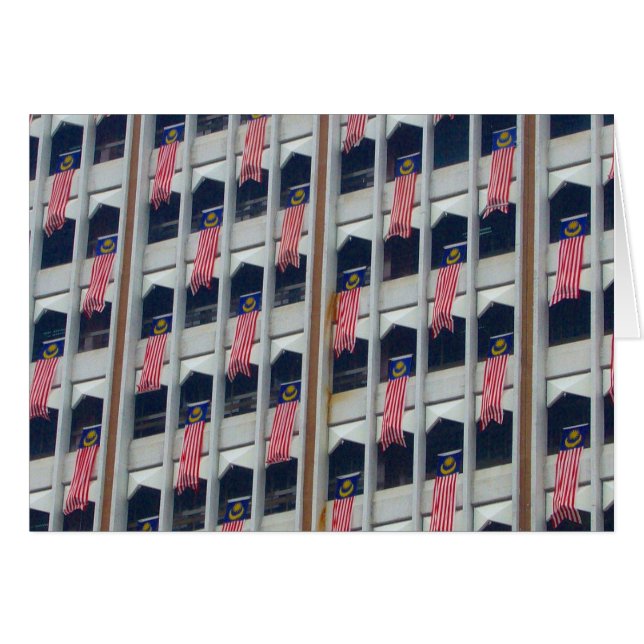 Cartão bandeiras de malaios (Frente Horizontal)